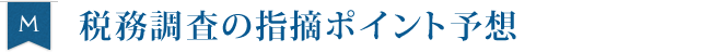 税務調査の指摘ポイント予想